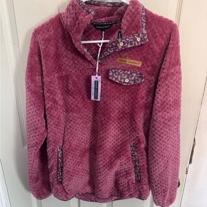 Simply Southern Quilted Pullover in Dusty Pink NWT